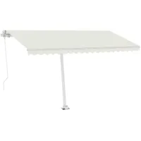 VidaXL LED Einziehbarmarkise 400 x 300 cm cremeweiß