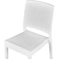 Beliani Fossano 4er Rattanoptik/Kunststoff Weiß