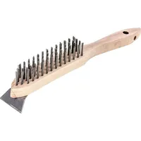 Lessmann Drahtbürste L.290mm 0,35mm Stahldraht glatt 4-reihig