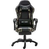 VidaXL Gaming Chair Schwarz und Tarnmuster Kunstleder mit Fußablage