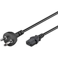 Goobay 95732 Kaltgerätekabel, Dänemark, Typ H, 2 m, Schwarz