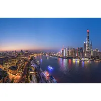 Papermoon Fototapete »Photo-Art ZHIBO CHEN, DIE BLAUE STUNDE Shanghai