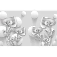 Papermoon Fototapete PAPERMOON "Abstrakt 3D Effekt mit Blumen", bunt,