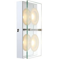 ETC Shop LED Wandleuchte Glas Wandlampe Flurleuchte Chrom Wohnzimmerleuchte