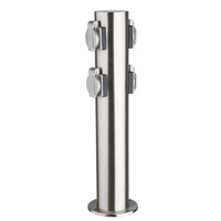 Heitronic 35104 Gartensteckdose 4fach Edelstahl erhöhter Berührungsschutz