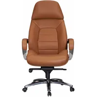 AMSTYLE Bürostuhl Echtleder caramel