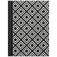 RNK RNK-Verlag Notizbuch black & white Rhombus A5 Hardcover,