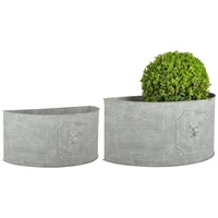 Esschert Design Blumentopf halbrund, Löwe (Satz von 2)