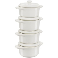 Staub Cocotte Set 4-tlg, rund, Elfenbein-Weiß, Keramik