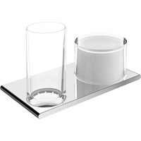 Keuco Edition 400 Doppelhalter 11553139000 Schwarzchrom gebürstet, für Glas