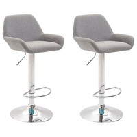 CLP 2er Set Barhocker Braga Stoff grau