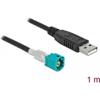 DeLock USB-Kabel Z-Stecker, USB-A Stecker 1.00m Schwarz 90490