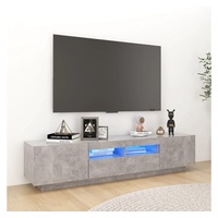 VidaXL TV-Schrank mit LED-Leuchten Betongrau 180x35x40 cm