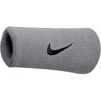 Nike Swoosh Doublewide Wristbands, matte silver/black,