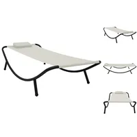 VidaXL Gartenbett Creme 200x90 cm Stahl