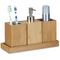 Relaxdays Badaccessoires-Set braun, 1 Set