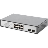 Digitus 8-Port Gigabit PoE Switch, Unmanaged, 2 Uplinks (8