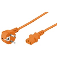 Goobay Kaltgeräte Anschlusskabel abgewinkelt, 5 m, Orange Schutzkontaktstecker (Typ