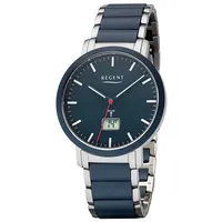 REGENT Herren Uhr FR-254 Analog-Digital Armbanduhr blau silber D2URFR254