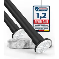 HoFactory MEISENBERG Gardinenstange ohne Bohren 310-360cm, Ø32mm Matt Schwarz