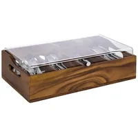 APS Besteckständer/ Besteckbehälter mit Deckel, Akazienholz, 51 x 28