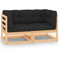 VidaXL Garten-Ecksofa 2-tlg. grau/silber