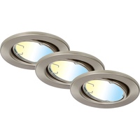 Briloner LED-Einbauleuchte Fit Move S, CCT RGB 3er, nickel