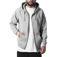 URBAN CLASSICS Zip Cotton Big Sweatshirt Gray 4XL