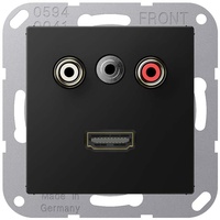 Jung MAA1082SWM Multimedia-Anschlusssystem Cinch Audio / Miniklinke 3,5 mm