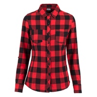 URBAN CLASSICS Ed Flanell Hemd Black / Red S