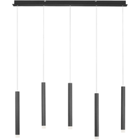 Just light. LED-Pendelleuchte Bruno 5-flammig 4,8 W Schwarz