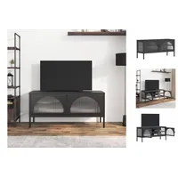 VidaXL TV-Schrank Schwarz 105x35x50 cm Glas und Stahl