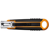 Fiskars Sicherheits-Cuttermesser, 18 mm, Schwarz/Orange, 1004683
