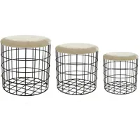 Hti-Living Aufbewahrungskorb Metall mit Samtdeckel 38 x 38 x