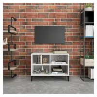 VidaXL TV-Schrank mit Metallbeinen Weiß 69,5x30x50cm