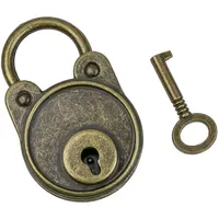 HMF Vintage Deko Vorhängeschloss mit Schlüssel, Bronze