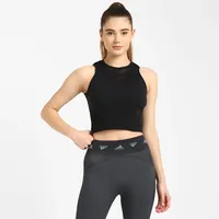 Adidas Aeroknit Crop Top Damen schwarz L 2022 Laufshirts