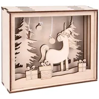 Rayher Holzbaus. 3D-Motivrahmen Einhorn, FSC Mix Credit, natur, 15,5x12,5cm,