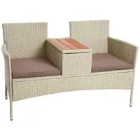 Estexo Polyrattan Gartenbank 2-Sitzer 120 x 60 x 85