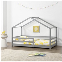 [en.casa] Kinderbett Knätten 90x200 cm Hellgrau