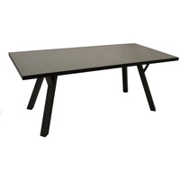 DEGAMO MANCIANO 180x90cm, Aluminium dunkelgrau + Glas in Keramikoptik