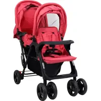 VidaXL Tandem-Zwillingskinderwagen Rot
