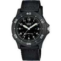 Lorus RRX89FX9 Edelstahlgehäuse Schwarz Textilband Schwarz