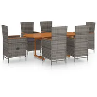 VidaXL Garten-Essgruppe 7-tlg. Grau