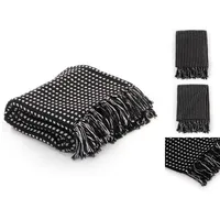 VidaXL Überwurf Baumwolle Kariert 160x210 cm Schwarz