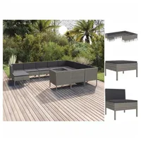 VidaXL Garten-Lounge-Set 11-tlg. grau