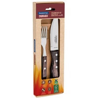 Tramontina JUMBO Steakbesteck-Set, 2-teilig, Edelstahl, Holzgriff FSC, spülmaschinenfest