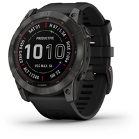 Garmin Fenix 7 Sapphire Solar schiefergraues DLC-Titan mit schwarzem