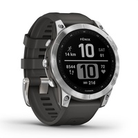 Garmin Fenix 7 Standard Silber mit graphitfarbenem Armband