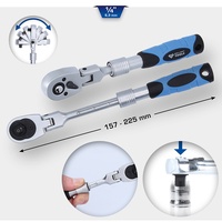 BRILLIANT TOOLS 1/4" Teleskop-Umschaltknarre mit flexibelem Kopf (175 -